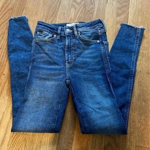 Free People Skinny Jeans Raw Hem